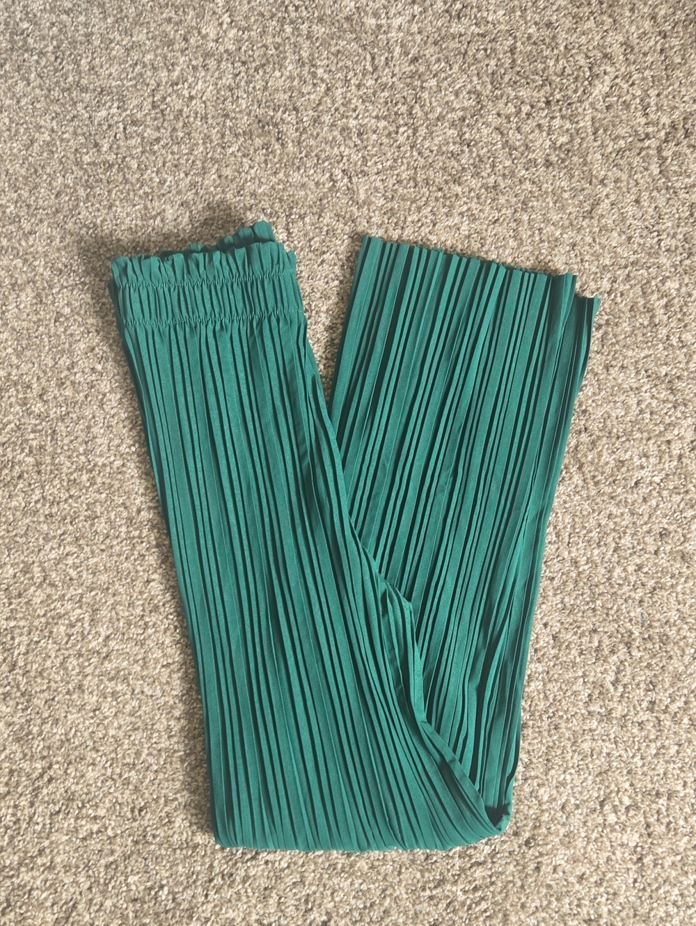 Pleated Wide-Leg Women’s Pants in Teal